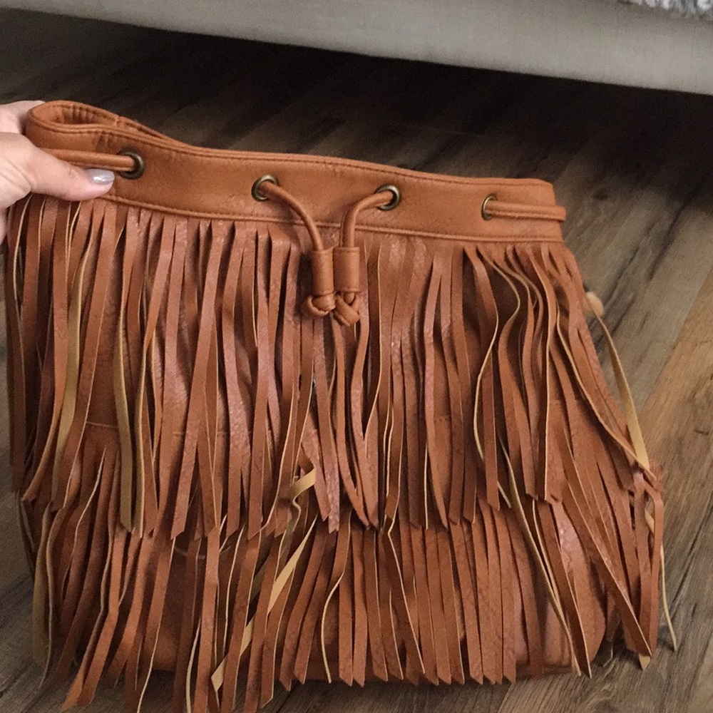 Fringe chestnut backpack